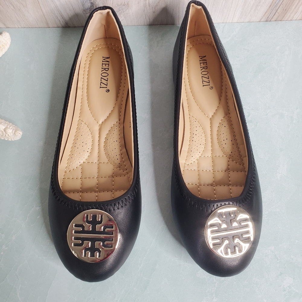 NEW Black Silver Medallion Flats - Picture 3 of 5